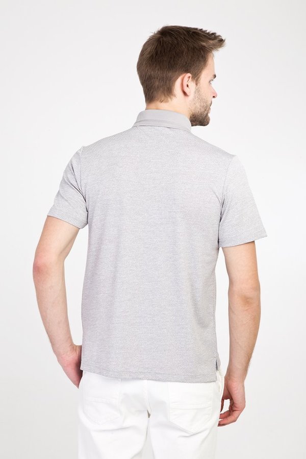 Kigili Herren Polo Shirt gemustert - Grau